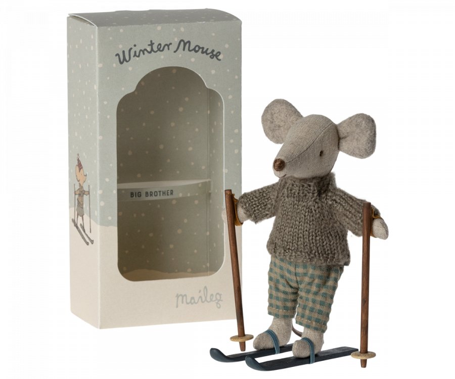 Maileg: Winter Mouse Ski Set - Big Brother - Acorn & Pip_Maileg