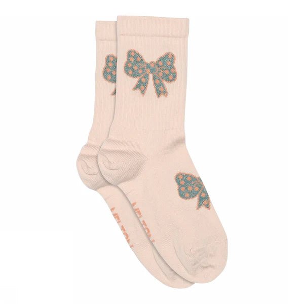 Melton: Bows socks - Crystal Pink - Acorn & Pip_Melton