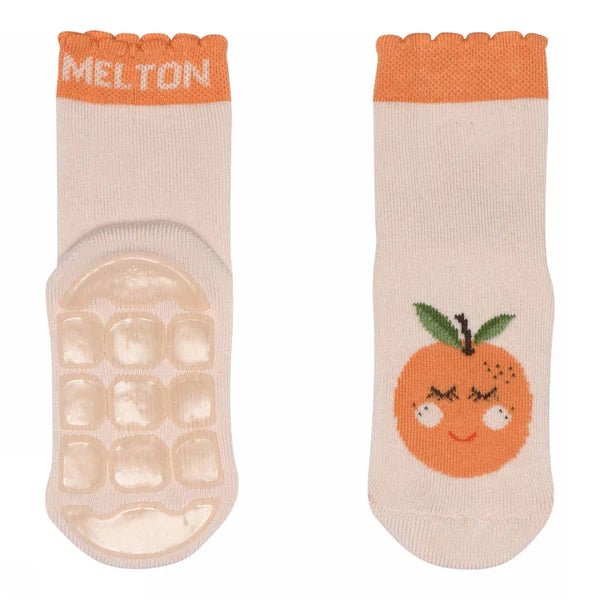 Melton: Orange Anti - Slip Socks - Crystal Pink - Acorn & Pip_Melton