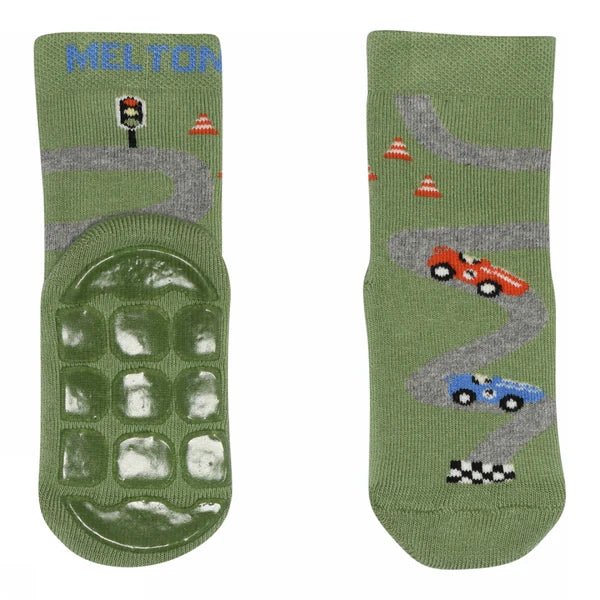 Melton: Racetrack socks - anti - slip - Wa - Acorn & Pip_Melton