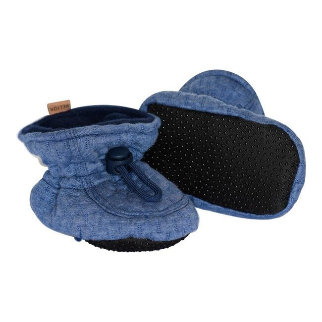 Melton: Structure textile slippers - Blue - Acorn & Pip_Melton