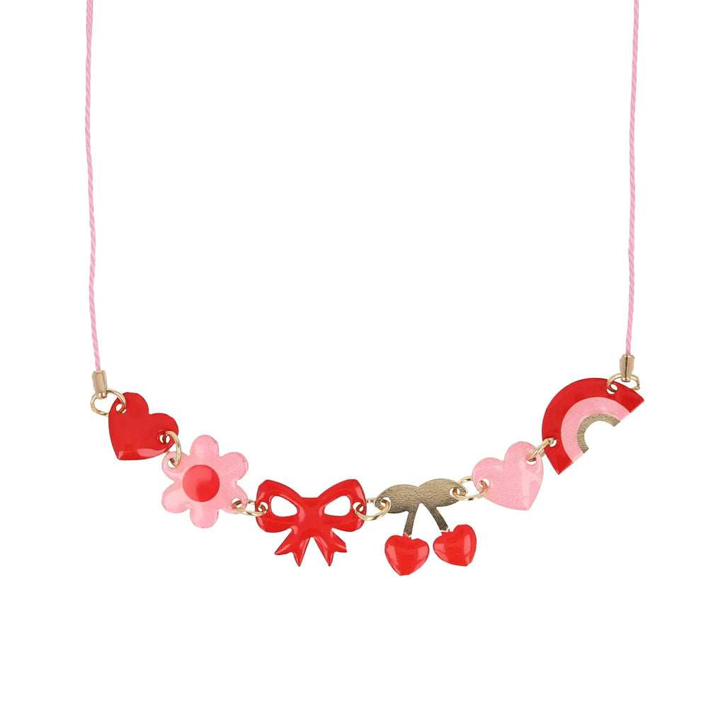 Meri Meri: Hearts & Cherries Enamel Charm Necklace - Acorn & Pip_Meri Meri