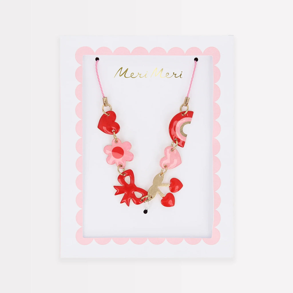 Meri Meri: Hearts & Cherries Enamel Charm Necklace - Acorn & Pip_Meri Meri