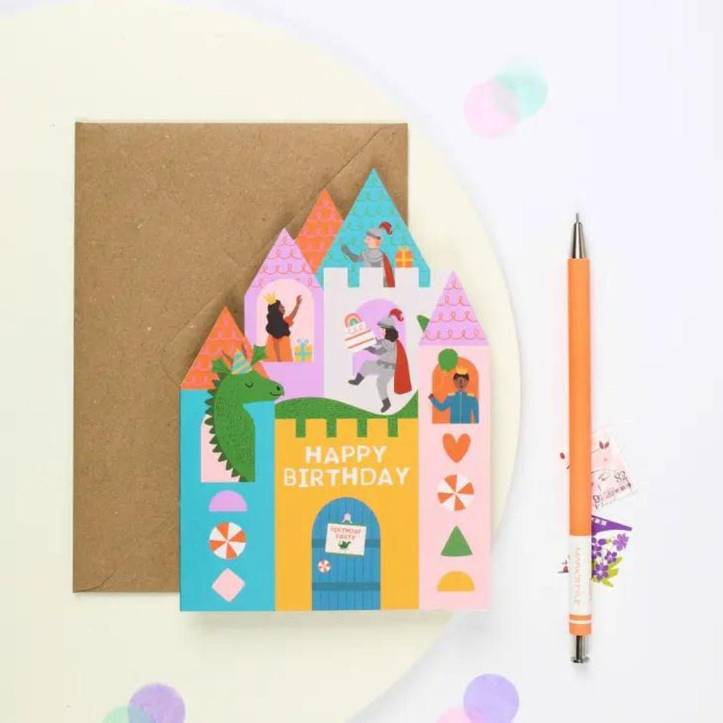 Mifkins: Castle Birthday Card - Acorn & Pip_Mifkins