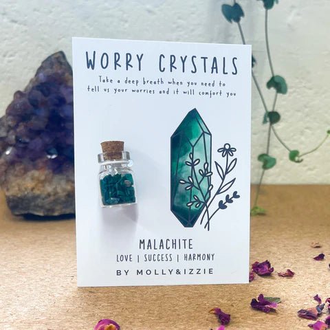 Molly & Izzie: Malachite Worry Crystals - Acorn & Pip_Molly & Izzie