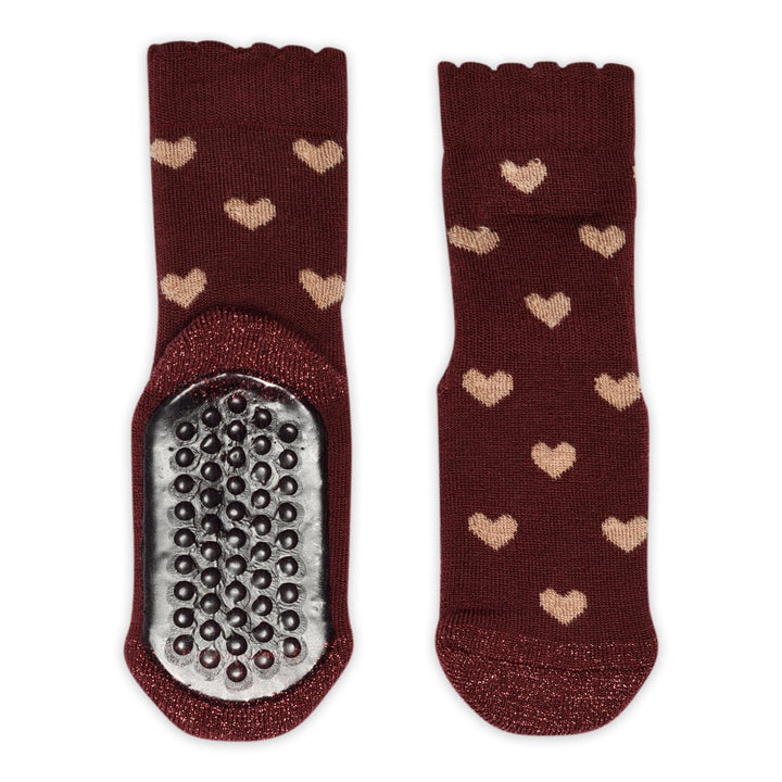 MP Denmark Rosalia anti-slip wool socks, Wine Red