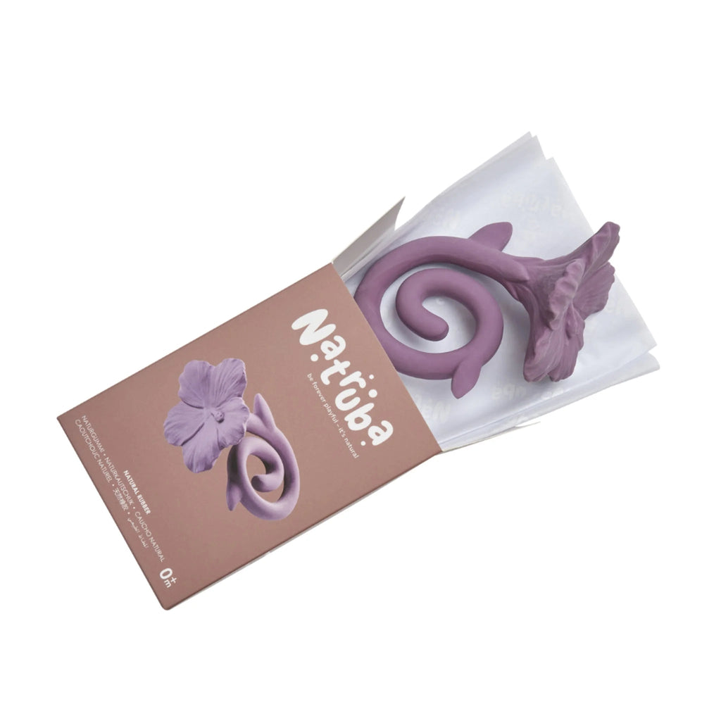 Natruba: Natural Rubber Bath Toy - Purple Flower - Acorn & Pip_Natruba