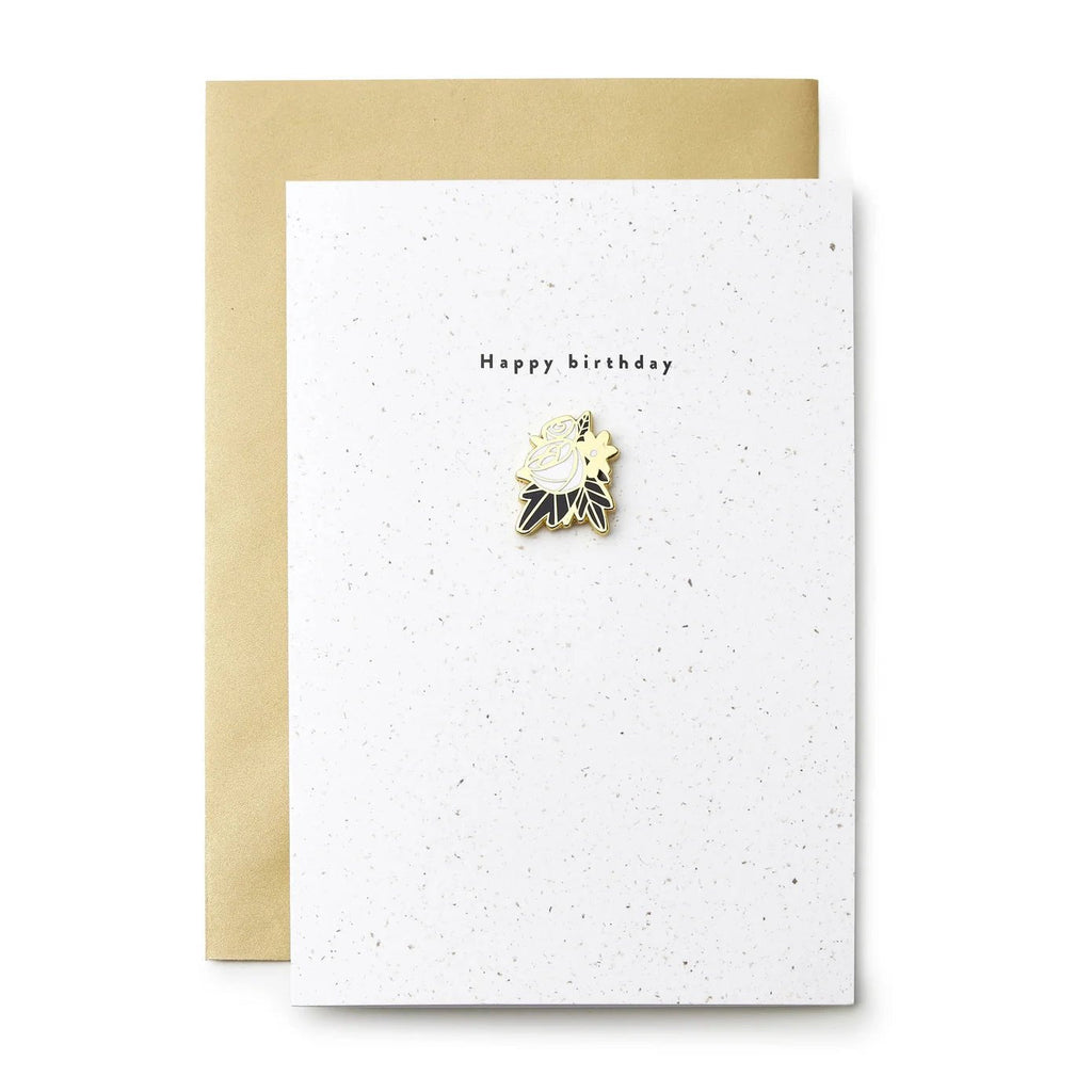 Old English Company: Happy Birthday Enamel Pin - Acorn & Pip_Old English Company