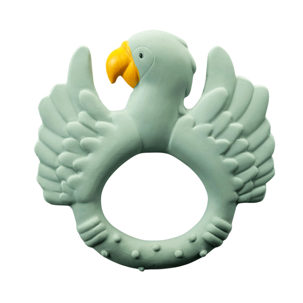 Natruba: Natural Rubber Teether - Parrot Light Green - Teething Toys for Babies and Toddlers from Birth - Natural Rubber Eco-Friendly Teething Toys 0+ at Acorn & Pip