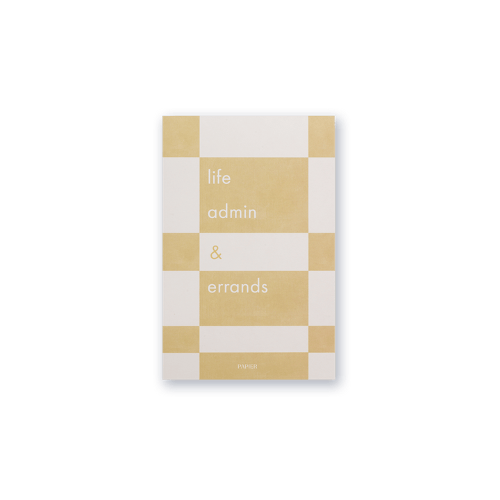 Papier Life Admin yellow checkered list notepad