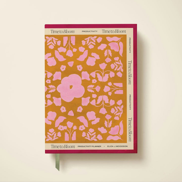 Papier Time to Bloom orange floral productivity planner