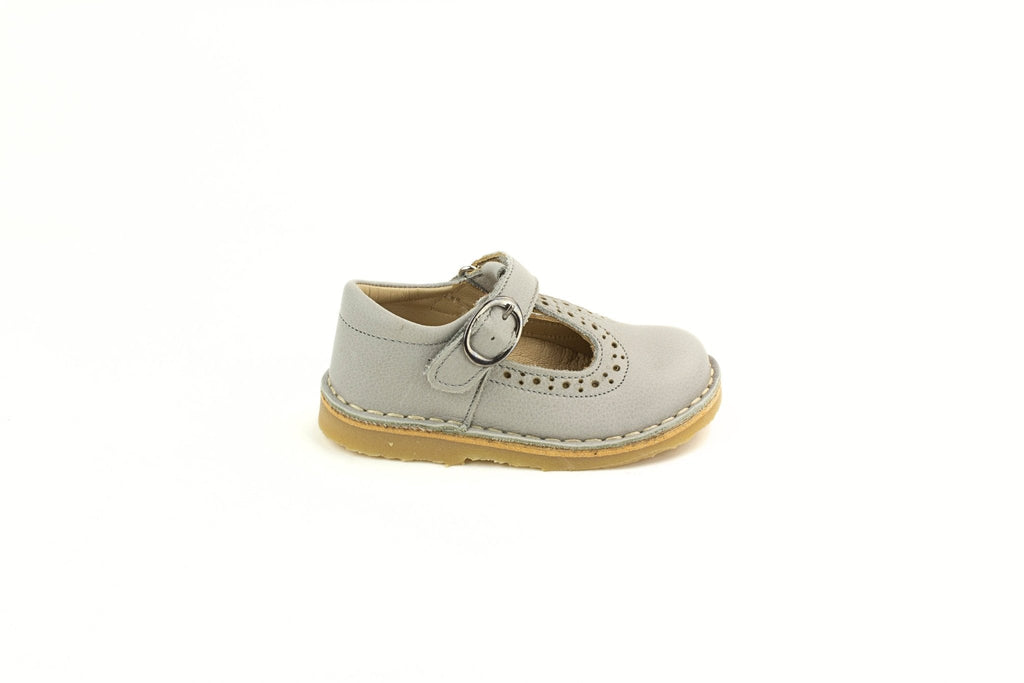 Petasil: Catarina Classic T - Bar Girls Shoes - Light Grey - Acorn & Pip_Petasil