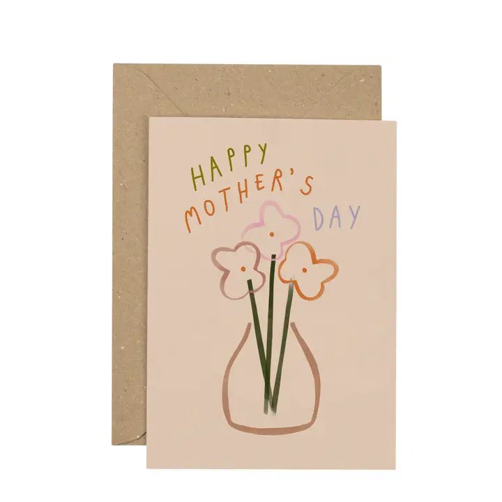 Plewsy: Happy Mothers Day Vase Card - Acorn & Pip_Plewsy