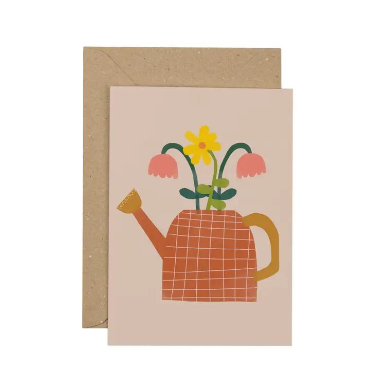 Plewsy: Watering Can with Flowers Card - Acorn & Pip_Plewsy