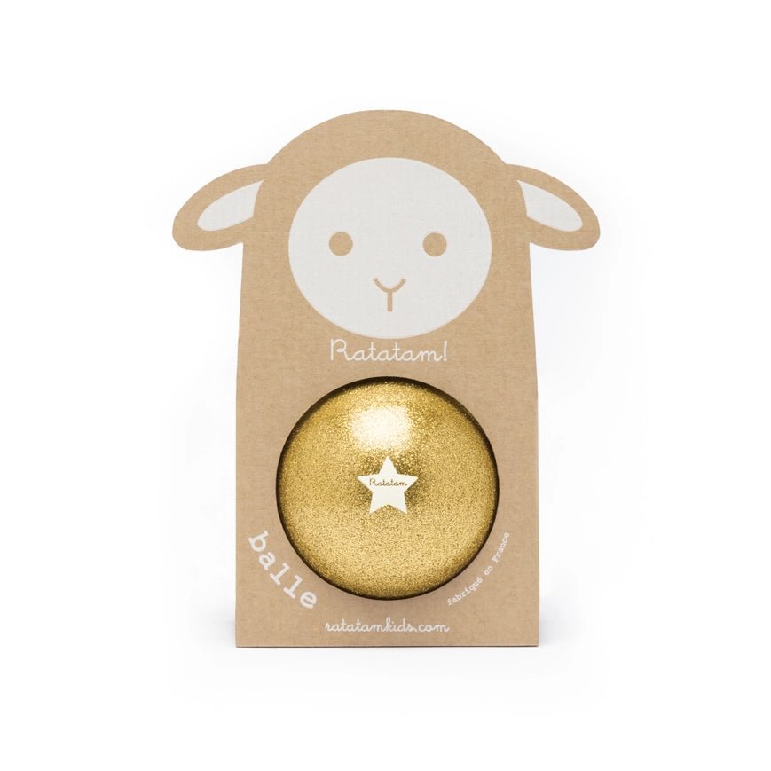 Ratatam: Gold Glitter Sheep Ball (10cm) - Acorn & Pip_Ratatam Kids