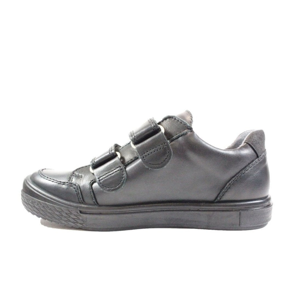 Ricosta: Ethan Rip Tape School Shoes - Black Leather - Acorn & Pip_Ricosta