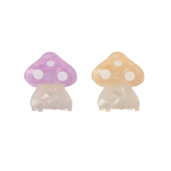 Rockahula toadstool claw clips in purple and orange