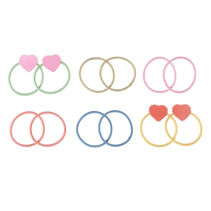 Rockahula scallop heart mini hair elastics set
