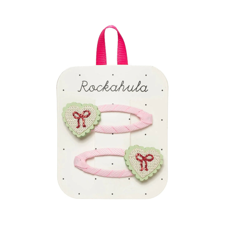 Rockahula Sweet Heart Bow Clips pair