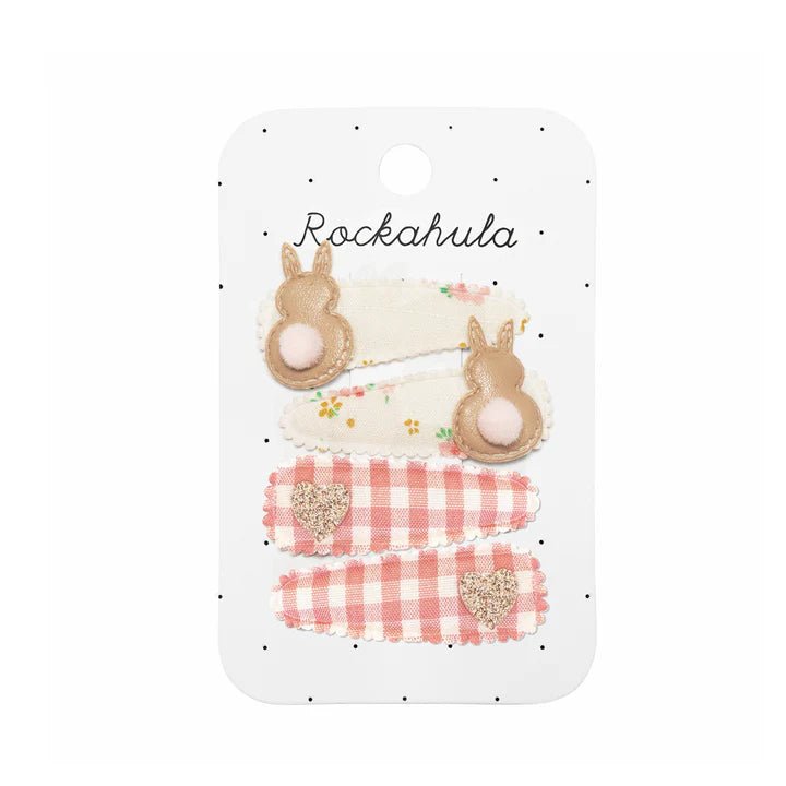 Rockahula: Tiny Blossom Bunny Fabric Clip Set - Acorn & Pip_Rockahula