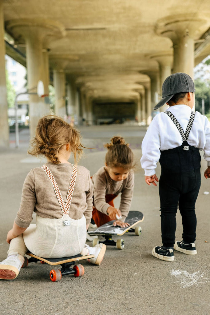 Silly Silas: Footless Tights - Classic Black - Checked - Acorn & Pip_Silly Silas