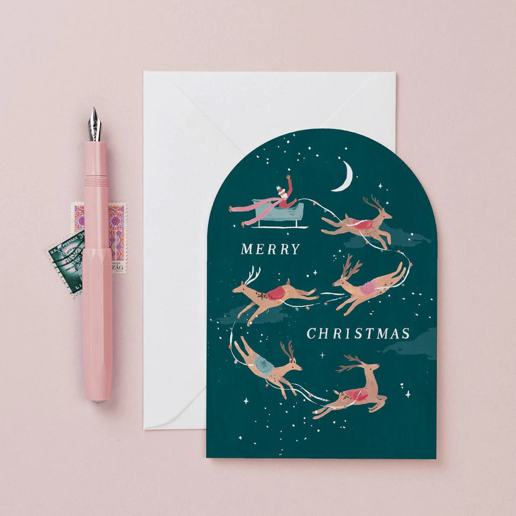 Sister Paper Co: Reindeer Christmas Card - Acorn & Pip_Sister Paper Co