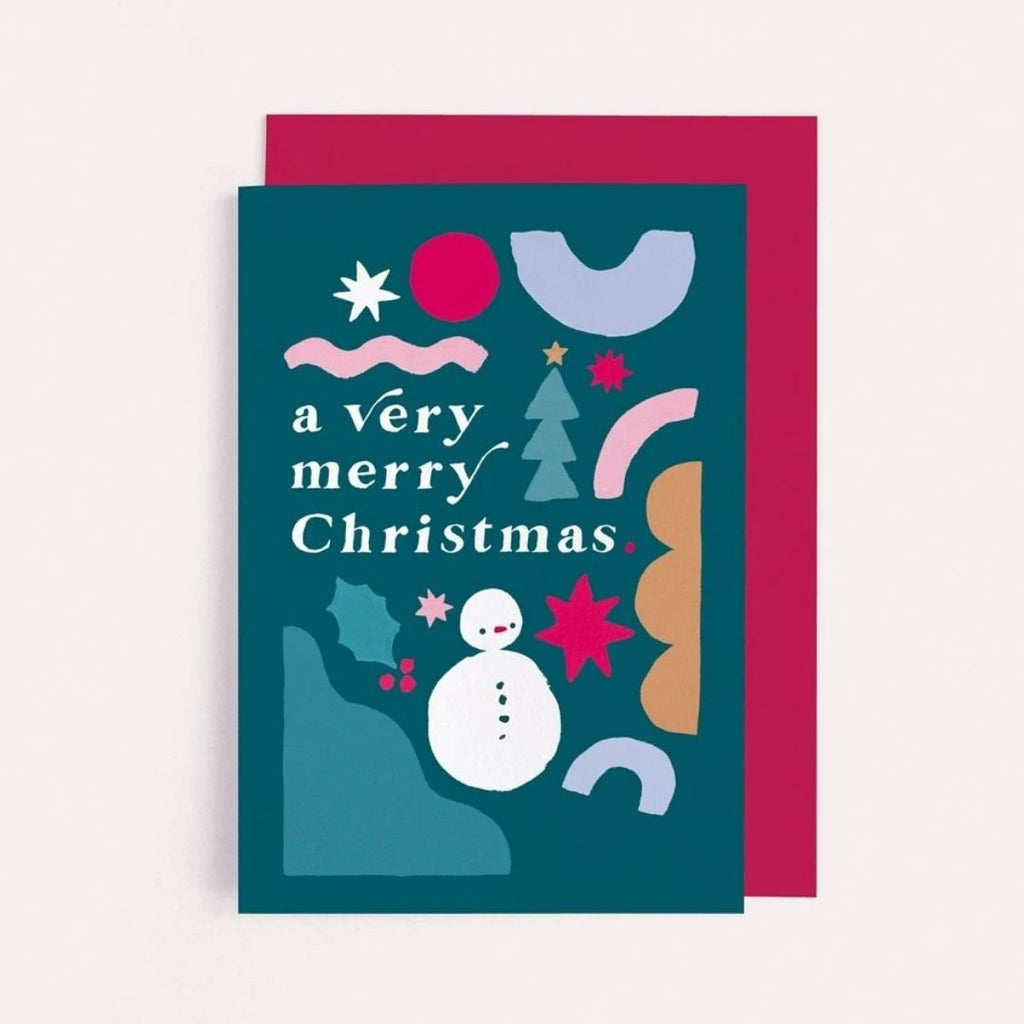 Sister Paper Co: Shapes Christmas Card - Acorn & Pip_Sister Paper Co