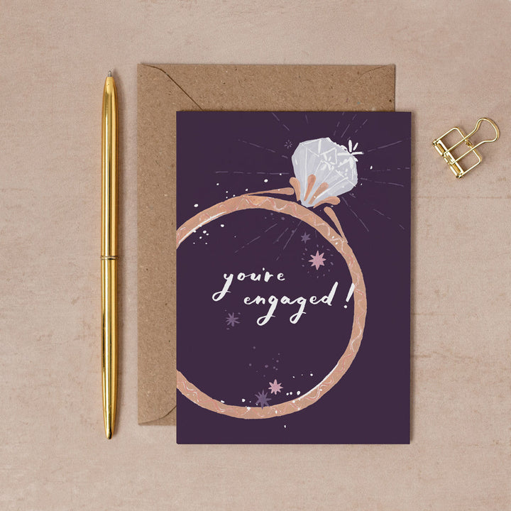You’re Engaged diamond ring card