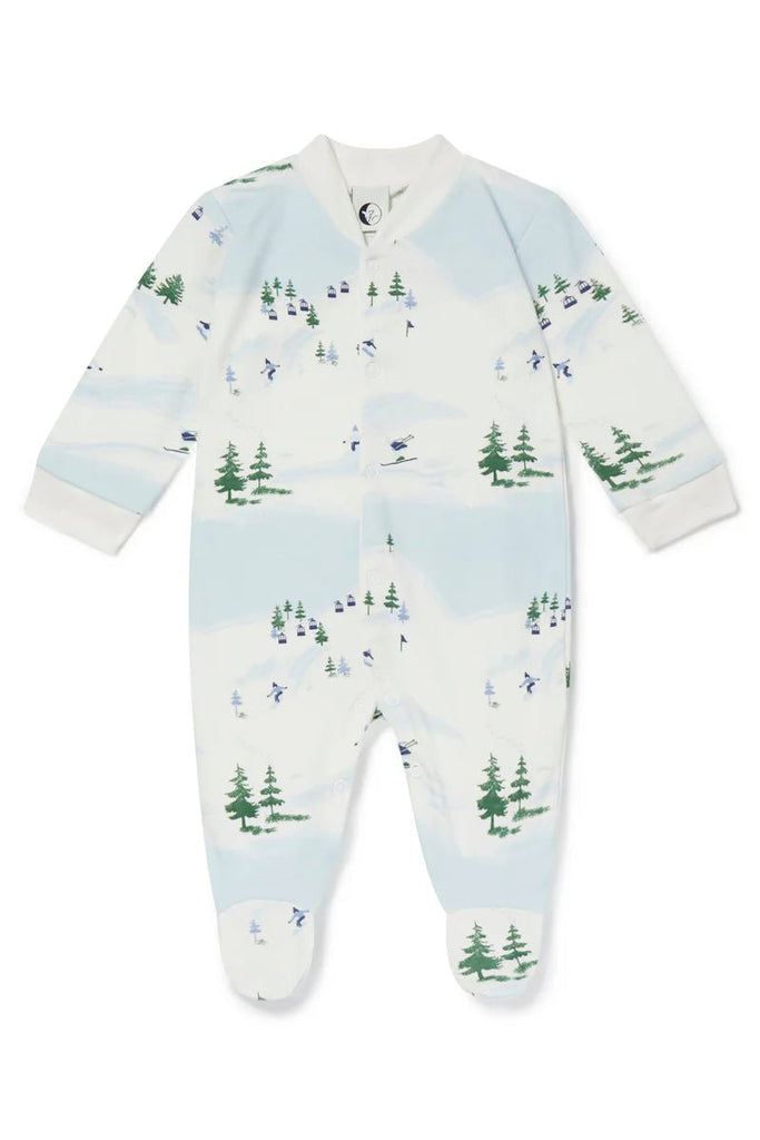 Sleepy Doe: Christmas Baby Sleepsuit - Ski Scene - Acorn & Pip_Sleepy Doe