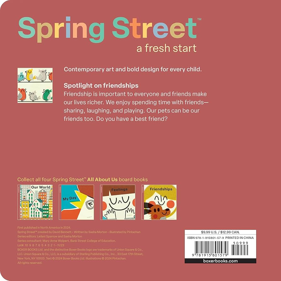 Spring Street, All About Us: Friendships - Board Book - Acorn & Pip_Bookspeed