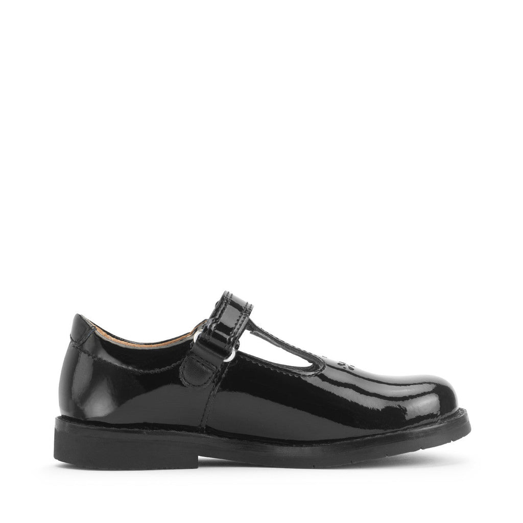 Start - Rite: Luxe T - Bar Girls School Shoes - Black Patent - Acorn & Pip_Start Rite