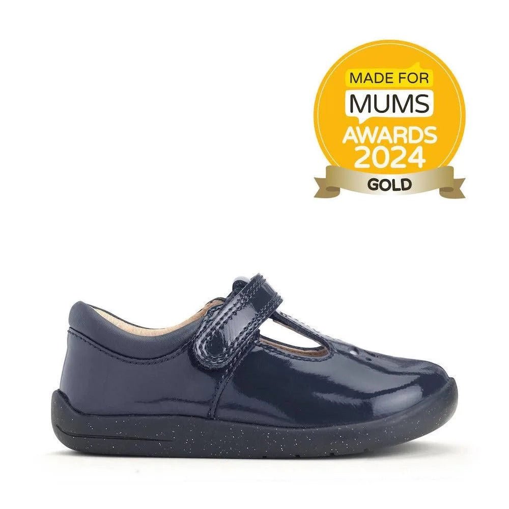 Start - Rite: Puzzle T - Bar Shoe - Navy Blue Patent - Acorn & Pip_Start Rite