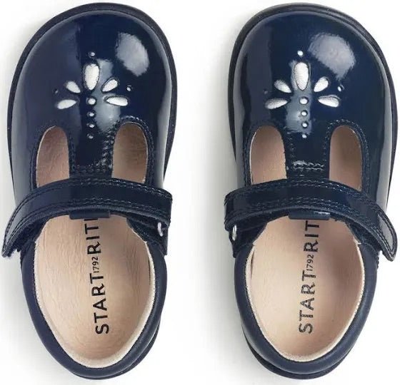 Start - Rite: Puzzle T - Bar Shoe - Navy Blue Patent - Acorn & Pip_Start Rite