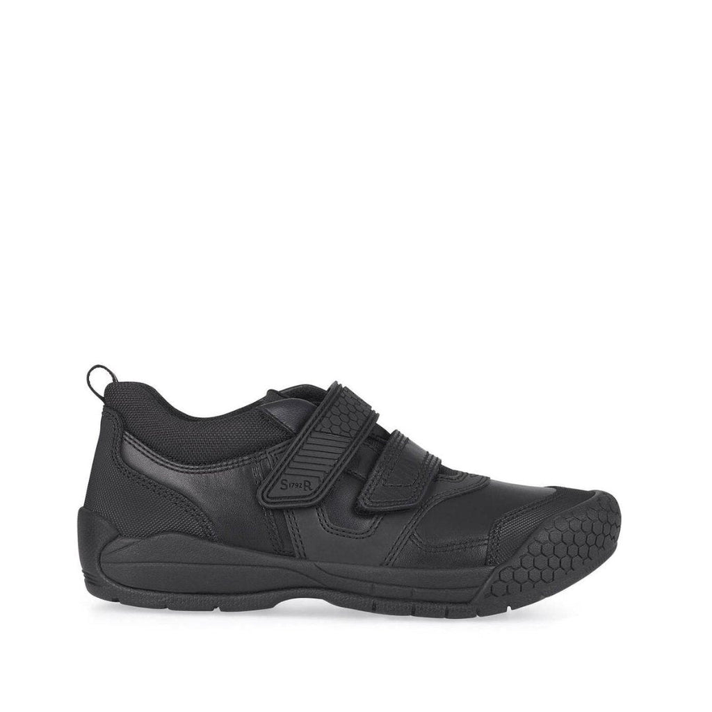 Start - Rite: Strike Riptape School Shoes - Black Leather - Acorn & Pip_Start Rite