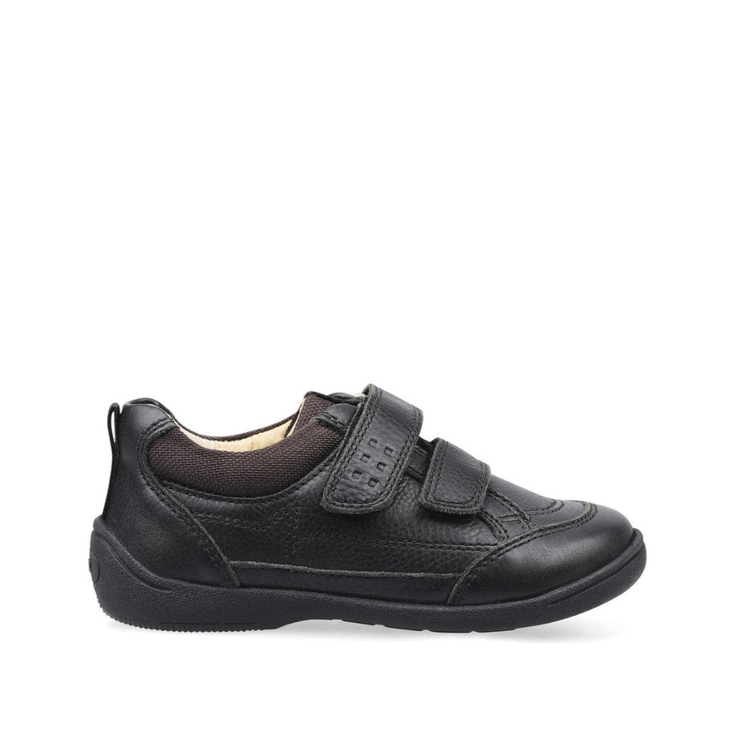 Start - Rite: Zigzag Riptape School Shoes - Black Leather - Acorn & Pip_Start Rite