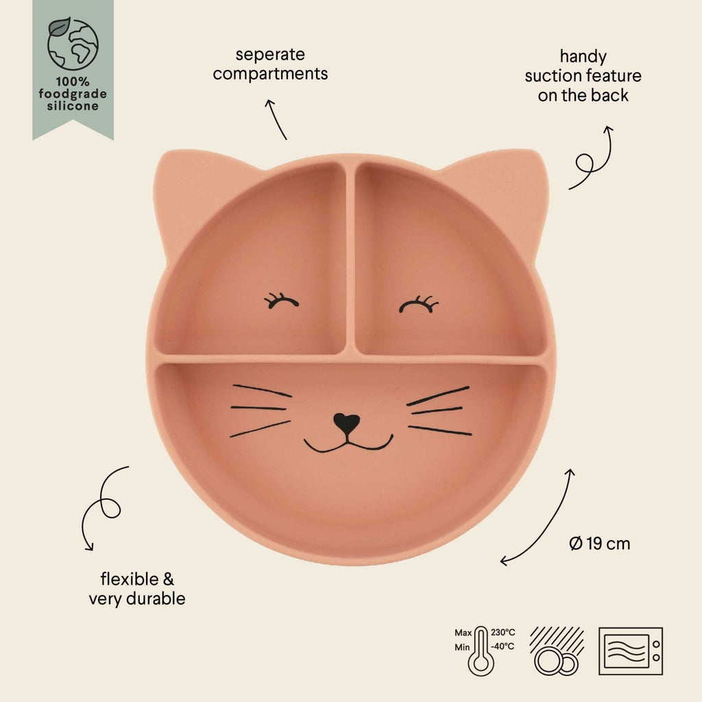 Trixie: Mrs Cat - Divided Suction Plate - Acorn & Pip_Trixie