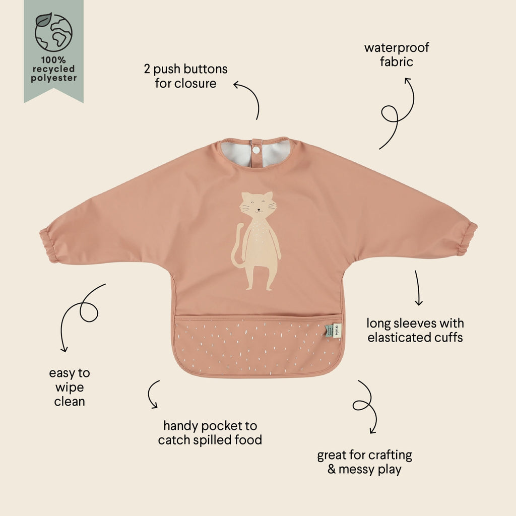 Trixie: Waterproof Long Sleeve Bib - Mrs Cat - Acorn & Pip_Trixie