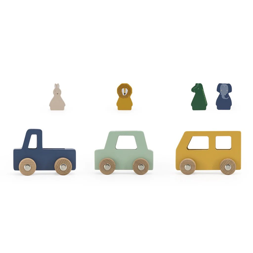 Trixie: Wooden animal car set - Acorn & Pip_Trixie