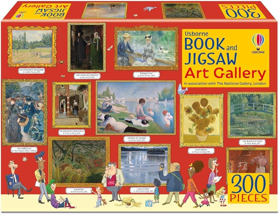 USBORNE BOOK AND JIGSAW: ART GALLERY - Acorn & Pip_Bookspeed