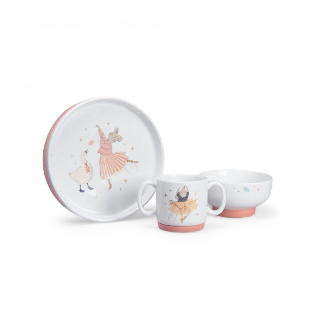 Moulin Roty: Porcelain Dish Set - La Petite Ecole De Danse - Tableware set for Kids at Acorn & Pip