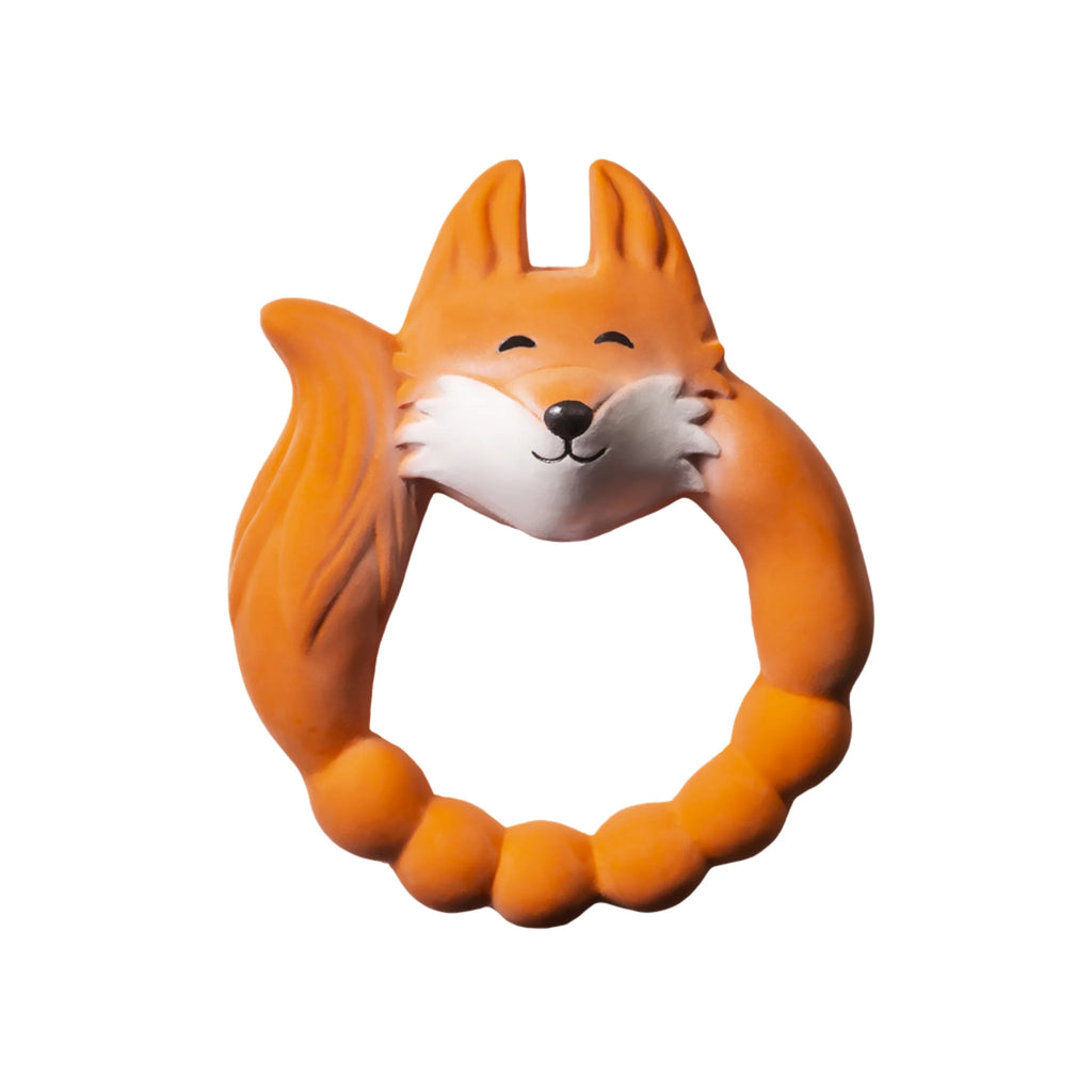 Natruba: Natural Rubber Teether - Fox Orange Teething Toys for Babies and Toddlers from Birth - Natural Rubber Eco-Friendly Teething Toys 0+ at Acorn & Pip