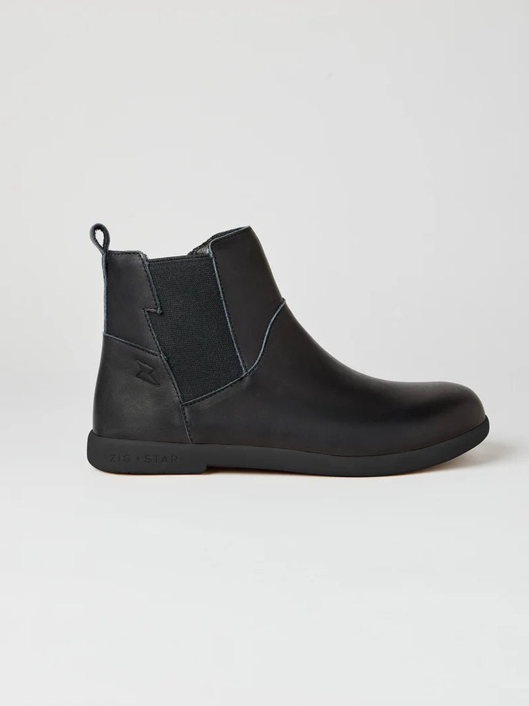 Zig & Star: Rockit School Boots - Black Leather - Acorn & Pip_Zig + Star