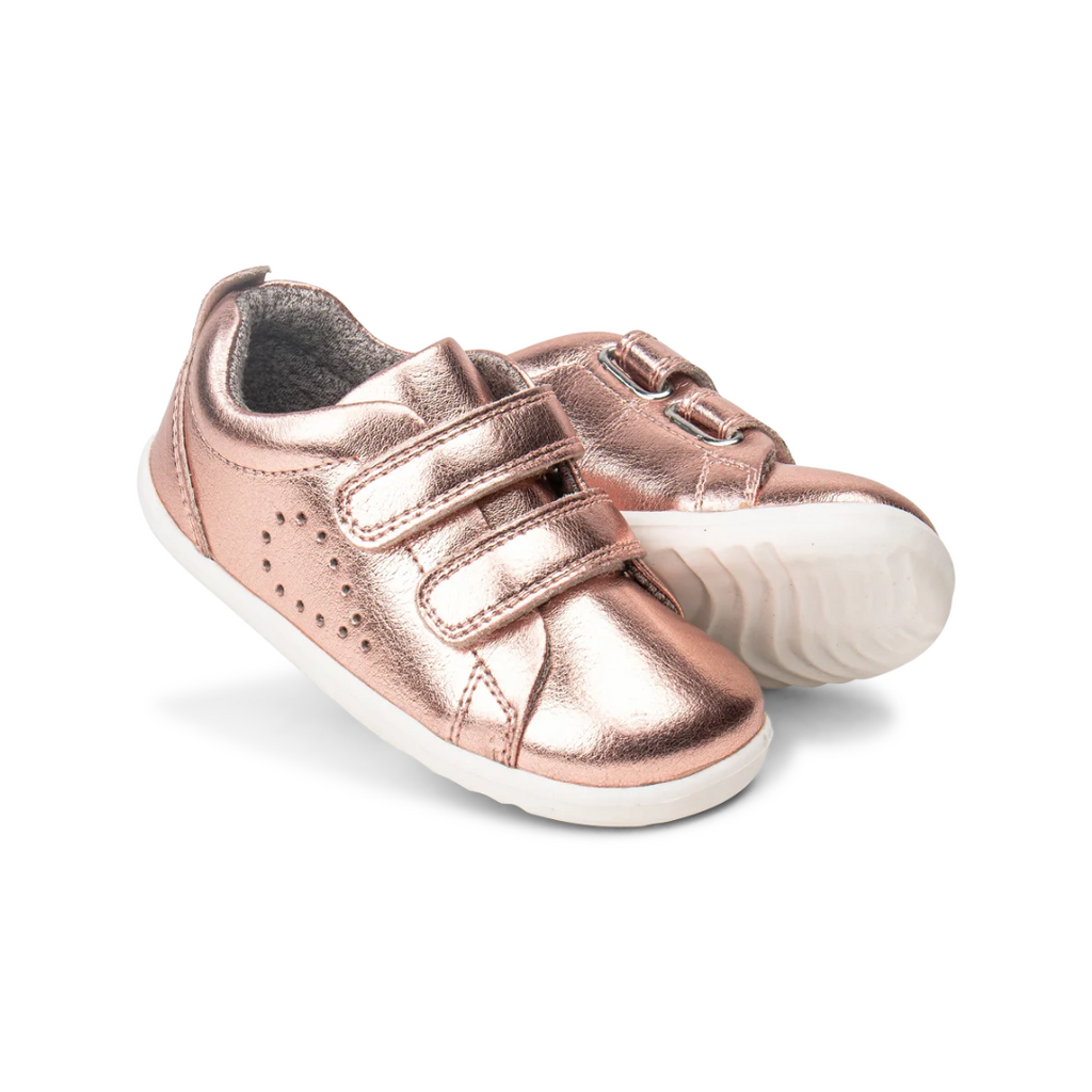 Bobux: Step-Up Grass Court Trainers - Rose Gold - First Walkers + Kids Trainers at Acorn & Pip