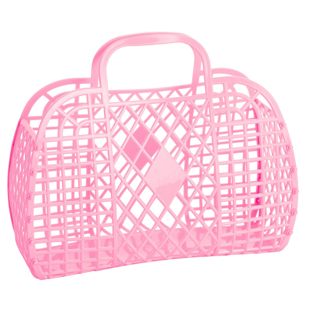 Sun Jellies: Retro Basket Large - Bubblegum Pink - SS23 Bags at Acorn & Pip