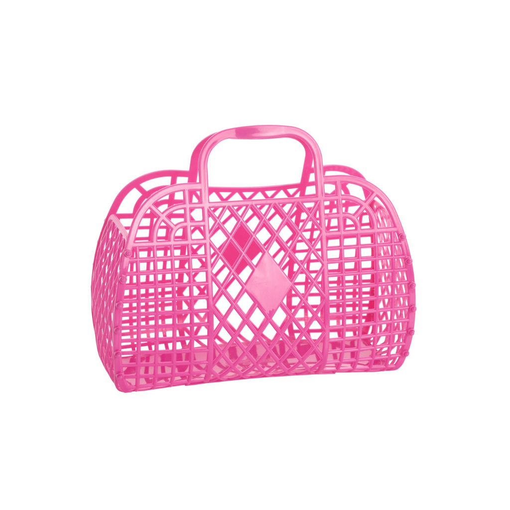 Sun Jellies: Retro Basket Small - Berry Pink - Summer Shop at Acorn & Pip