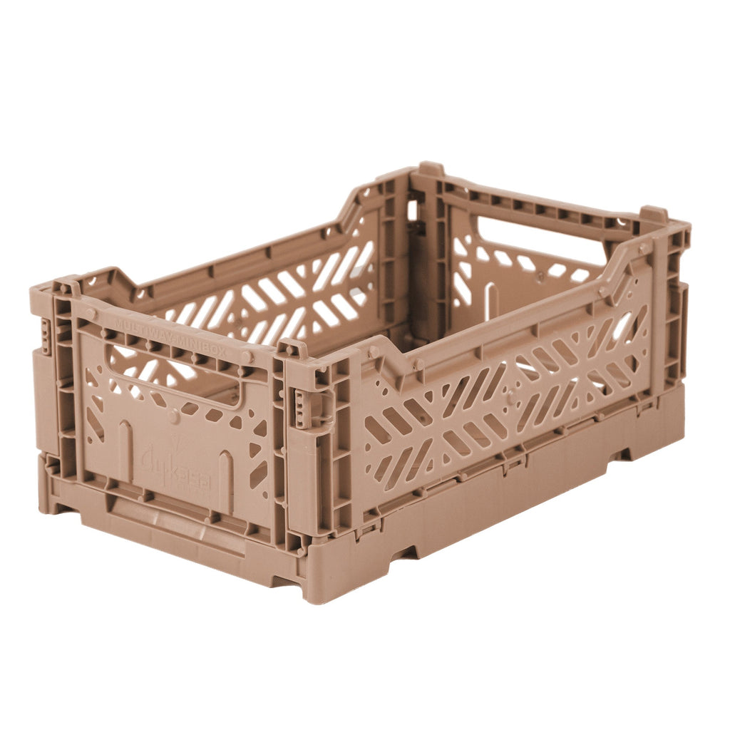 Aykasa - Small Folding Storage Crate: Warm Taupe - Acorn & Pip_Aykasa