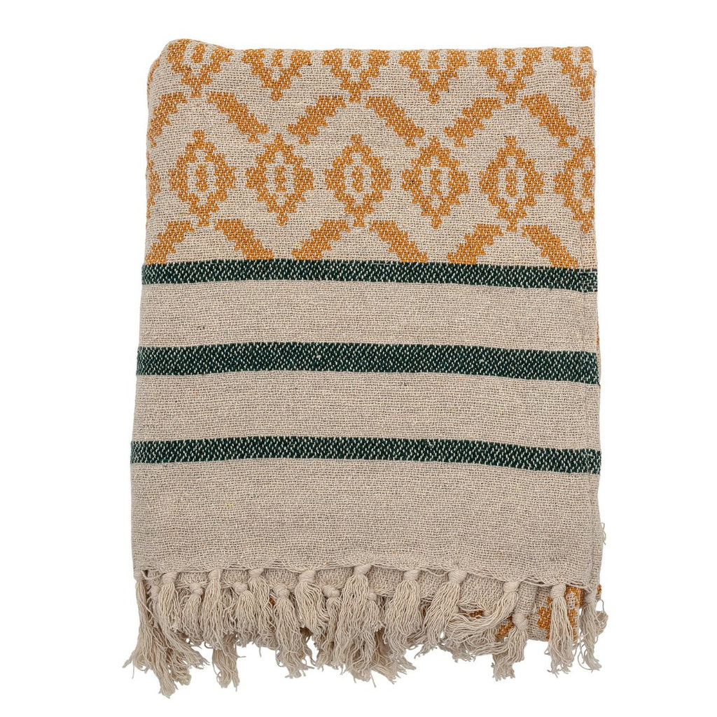 Bloomingville: Fini Throw, Yellow, Recycled Cotton - Acorn & Pip_Bloomingville