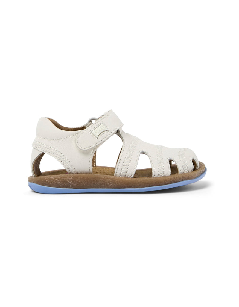 Camper: Bicho Kids Velcro Closed Toe Sandals - White Leather - Acorn & Pip_Camper