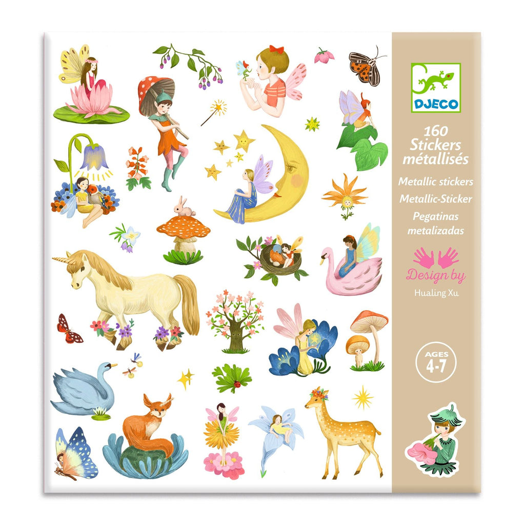 Djeco: 160 Sticker Pack - Fairy Fantasy - Acorn & Pip_Djeco