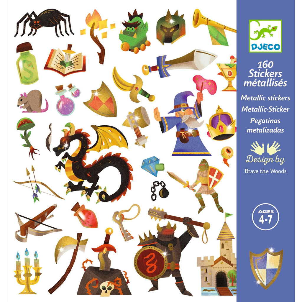 Djeco: 160 Sticker Pack - Medieval Fanta - Acorn & Pip_Djeco